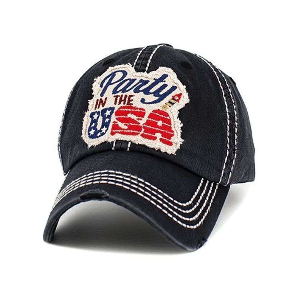 KBETHOS Navy Baseball Cap with Red, White & Blue Patch